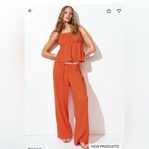 Women's Orange Top and Bottom